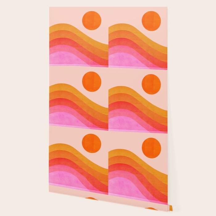 Abstraction_SUNSET_OCEAN_COLOR_POP_ART_Minimalism_009D Wallpaper Gallery Image 2