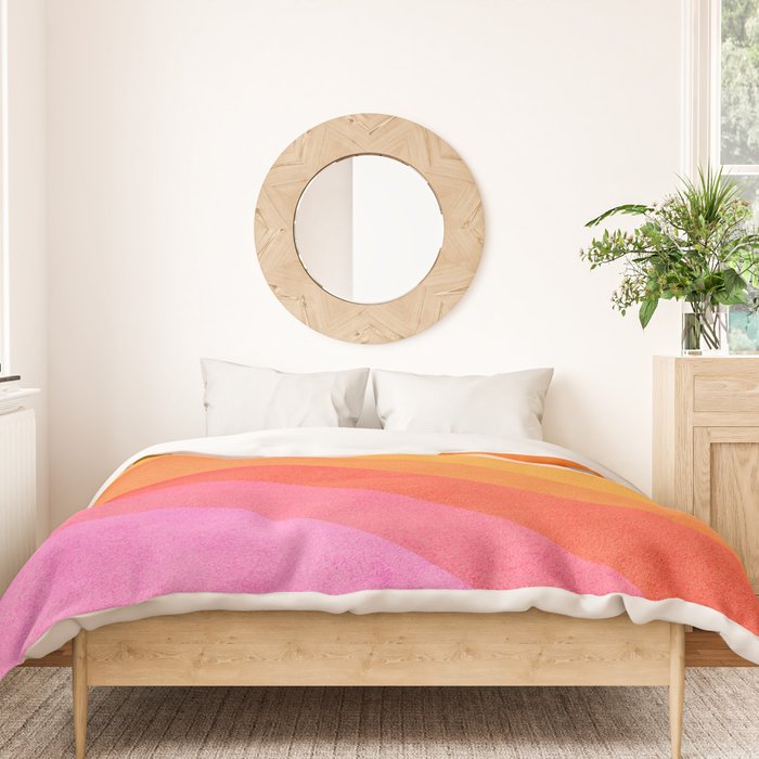 Abstraction_SUNSET_OCEAN_COLOR_POP_ART_Minimalism_009D Duvet Cover Gallery Image 3