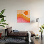 Abstraction_SUNSET_OCEAN_COLOR_POP_ART_Minimalism_009D Wood Wall Art Gallery Image 2