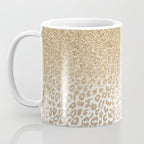 Trendy Gold Glitter and Leopard Print Gradient Coffee Mug Gallery Image 3