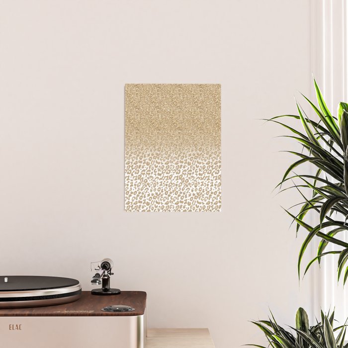 Trendy Gold Glitter and Leopard Print Gradient Poster Gallery Image 2