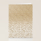 Trendy Gold Glitter and Leopard Print Gradient Stationery Card Gallery Image 2