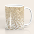 Trendy Gold Glitter and Leopard Print Gradient Coffee Mug Gallery Image 1