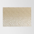Trendy Gold Glitter and Leopard Print Gradient Rug Gallery Image 2