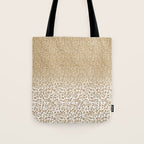 Trendy Gold Glitter and Leopard Print Gradient Tote Bag Gallery Image 1