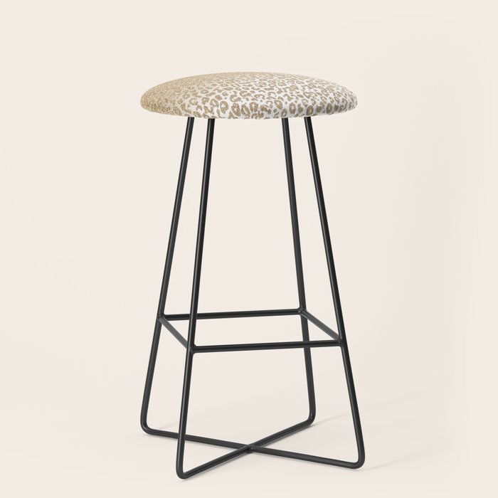 Trendy Gold Glitter and Leopard Print Gradient Stool Gallery Image 1