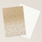 Trendy Gold Glitter and Leopard Print Gradient Stationery Card Gallery Image 2