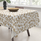 Trendy Gold Glitter and Leopard Print Gradient Tablecloth Gallery Image 3