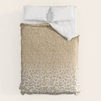 Trendy Gold Glitter and Leopard Print Gradient Comforter Gallery Image 6