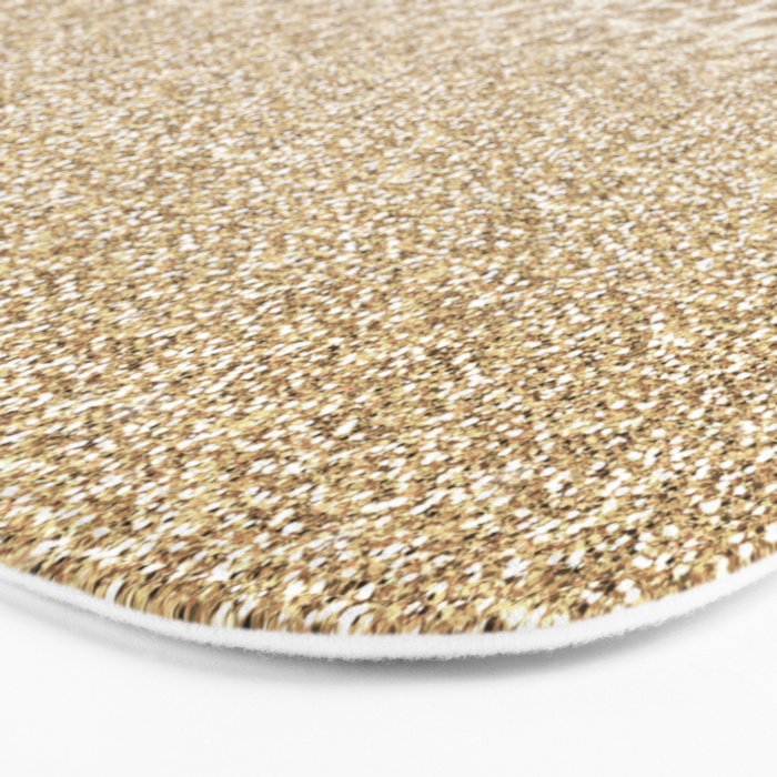Trendy Gold Glitter and Leopard Print Gradient Bath Mat Gallery Image 3
