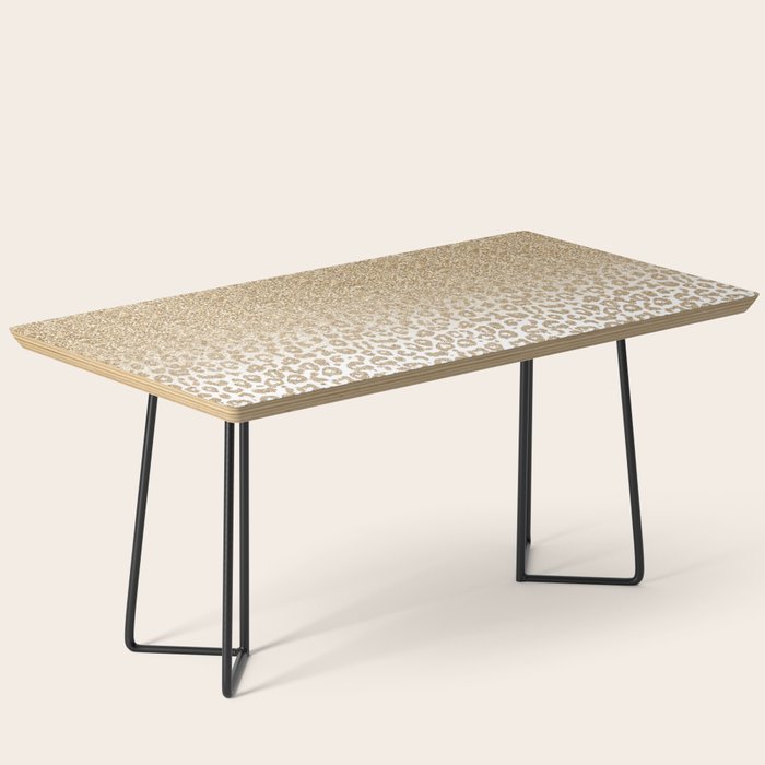 Trendy Gold Glitter and Leopard Print Gradient Coffee Table Gallery Image 1