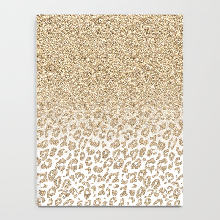 Trendy Gold Glitter and Leopard Print Gradient Notebook Gallery Image 4