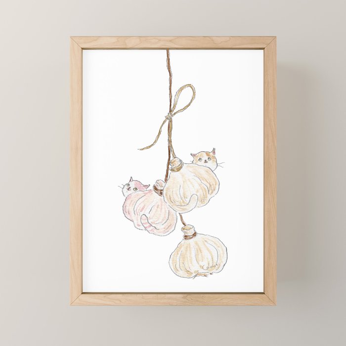 Garlic Cats Mini Art Print Gallery Image 1