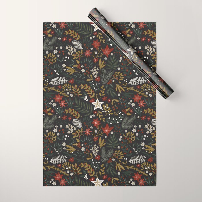 Dark holidays nature Wrapping Paper Gallery Image 1