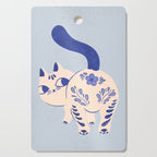 Purrcelin Cat - Pretty Delft Porcelain Kitty Cutting Board Gallery Image 1