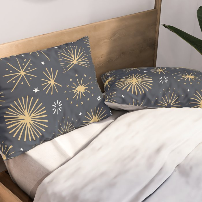 Firework display doodle art pattern Pillow Sham Gallery Image 2