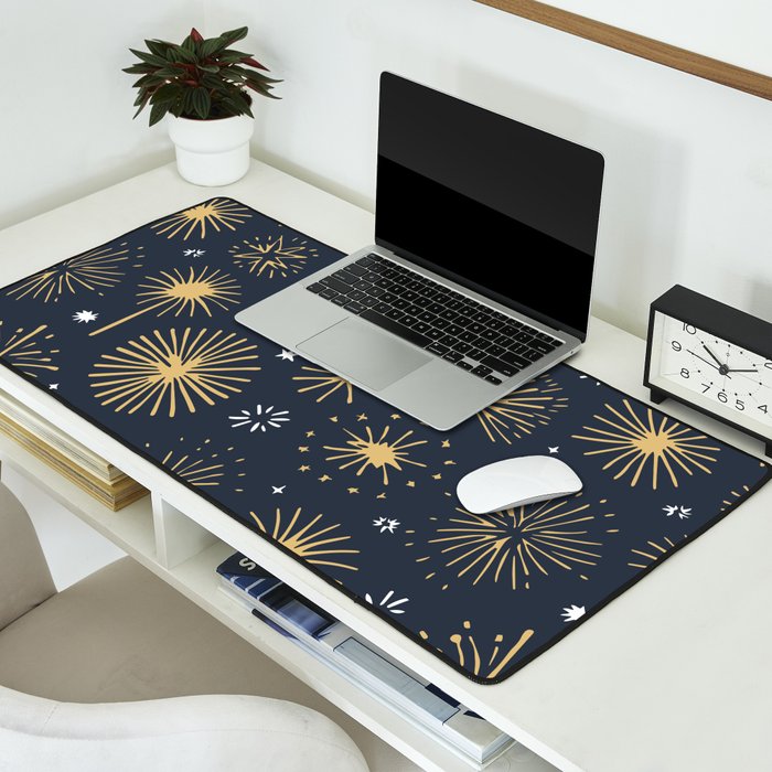 Firework display doodle art pattern Desk Mat Gallery Image 2