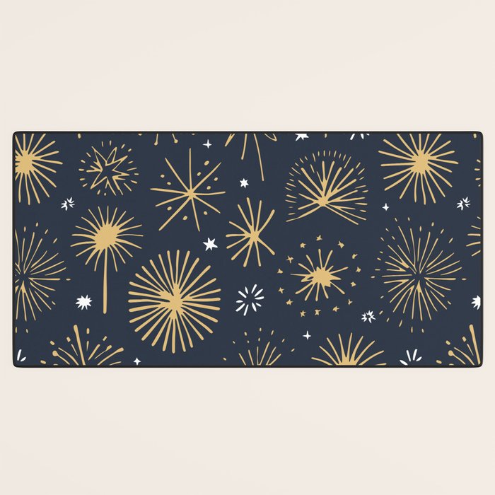 Firework display doodle art pattern Desk Mat Gallery Image 3
