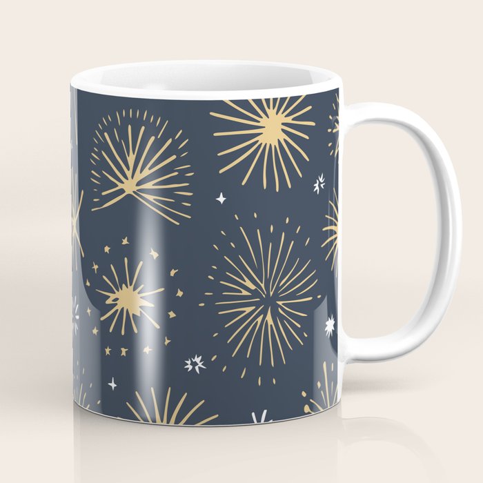 Firework display doodle art pattern Coffee Mug Gallery Image 1