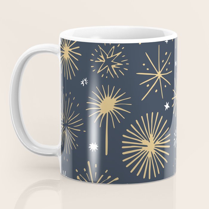 Firework display doodle art pattern Coffee Mug Gallery Image 3