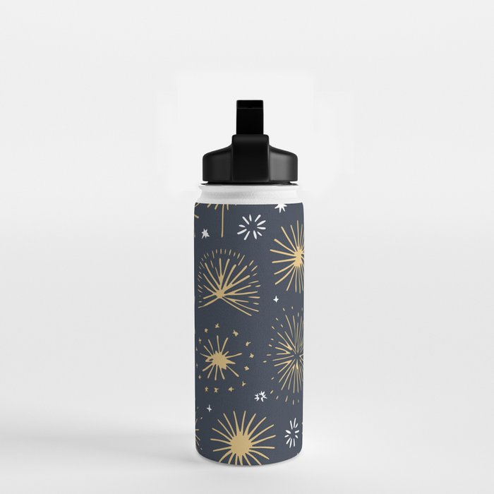 Firework display doodle art pattern Water Bottle Gallery Image 2