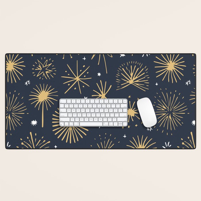 Firework display doodle art pattern Desk Mat Gallery Image 1
