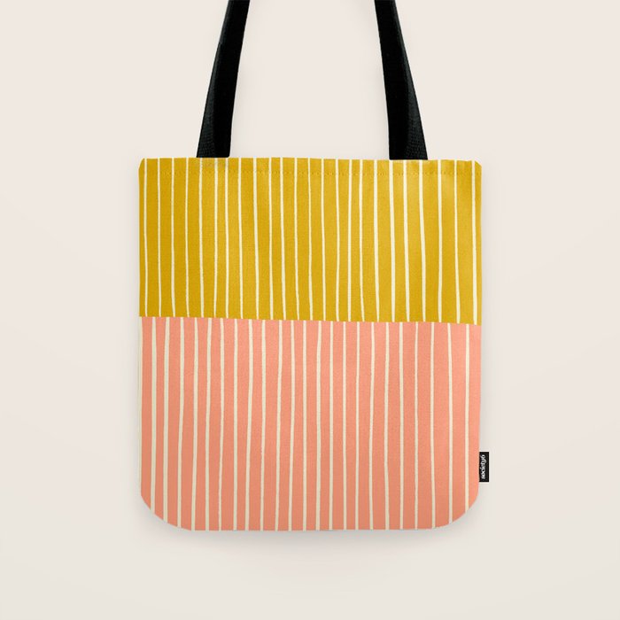 Peach & Tulip Yellow | PATTERN 06: The Retro Edition Tote Bag Gallery Image 1