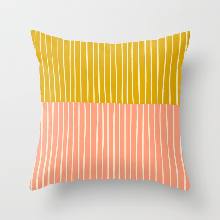 Peach & Tulip Yellow | PATTERN 06: The Retro Edition Throw Pillow Gallery Image 2