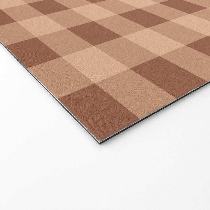 Gingham Large Brown Dark Light Tan Welcome Mat Gallery Image 2