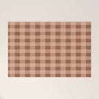 Gingham Large Brown Dark Light Tan Welcome Mat Gallery Image 1