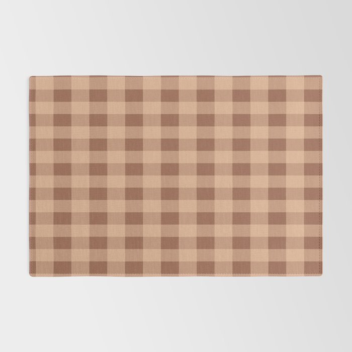 Gingham Large Brown Dark Light Tan Rug Gallery Image 2