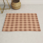 Gingham Large Brown Dark Light Tan Rug Gallery Image 1