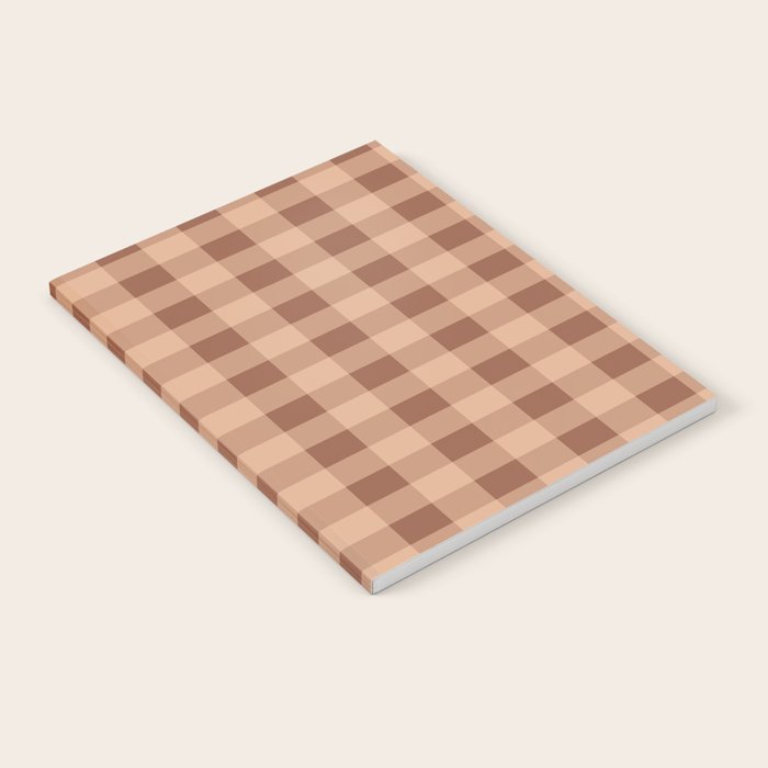 Gingham Large Brown Dark Light Tan Notebook Gallery Image 2