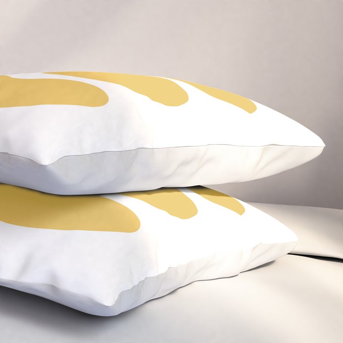 Mid Century Modern Abstract Organic Shapes 337 Yellow Pillow Sham Gallery Image 3