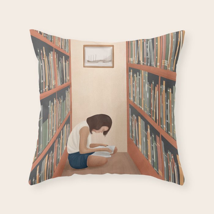 Getting Lost in a Book Throw Pillow Gallery Image 6