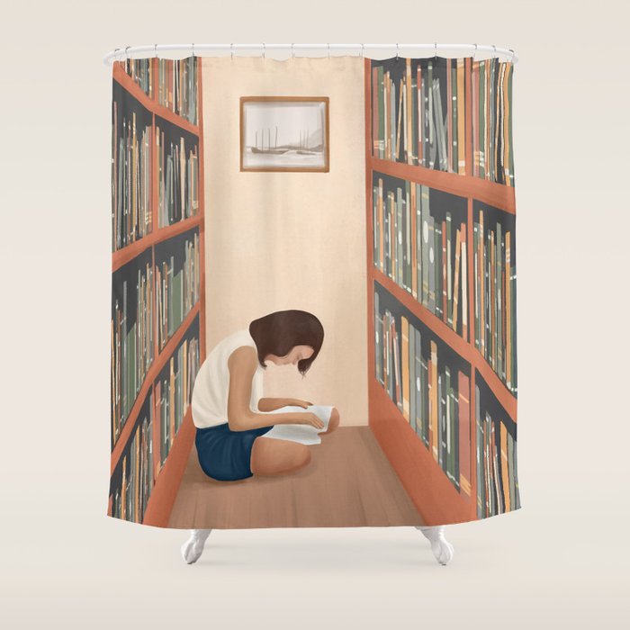 Getting Lost in a Book Shower Curtain Gallery Image 1