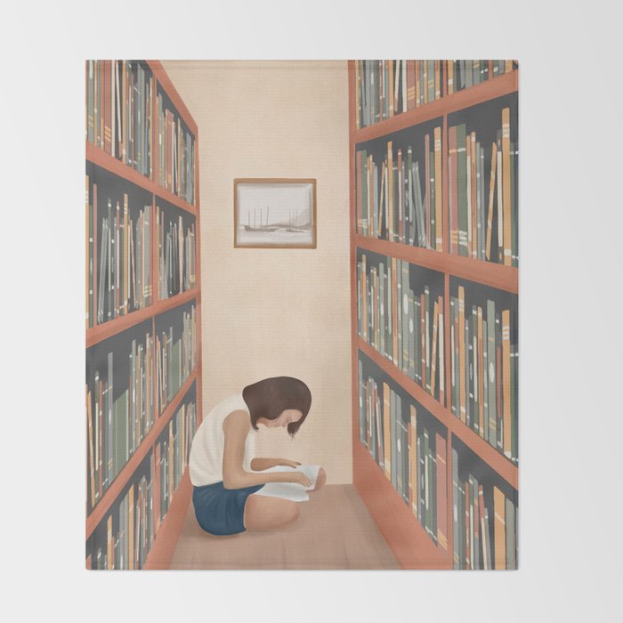 Getting Lost in a Book Throw Blanket Gallery Image 2