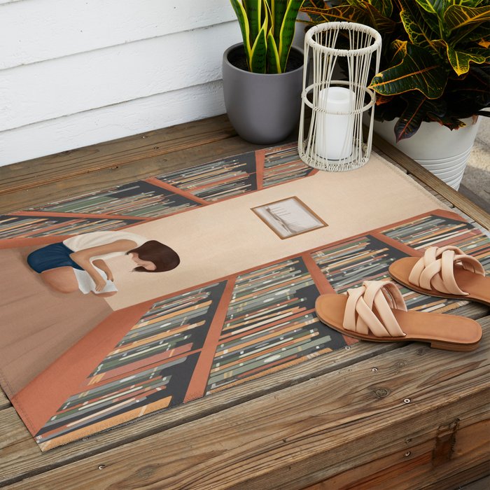 Getting Lost in a Book Outdoor Rug Gallery Image 2