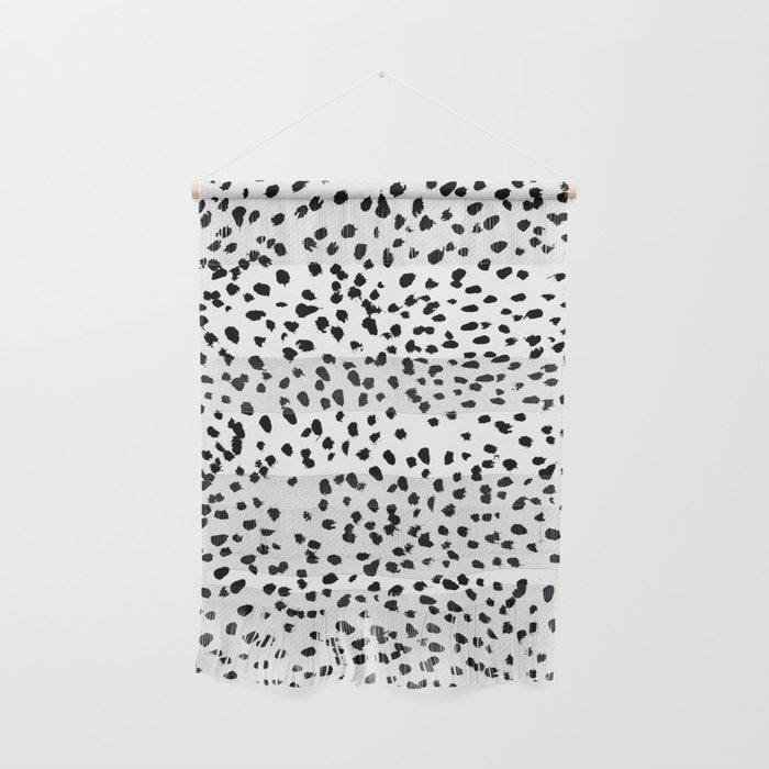 Nadia - Black and White, Animal Print, Dalmatian Spot, Spots, Dots, BW Wall Hanging Gallery Image 1