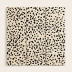 Nadia - Black and White, Animal Print, Dalmatian Spot, Spots, Dots, BW Wood Wall Art Gallery Image 1