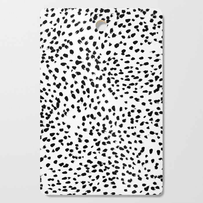Nadia - Black and White, Animal Print, Dalmatian Spot, Spots, Dots, BW Cutting Board Gallery Image 1