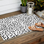 Nadia - Black and White, Animal Print, Dalmatian Spot, Spots, Dots, BW Outdoor Rug Gallery Image 2