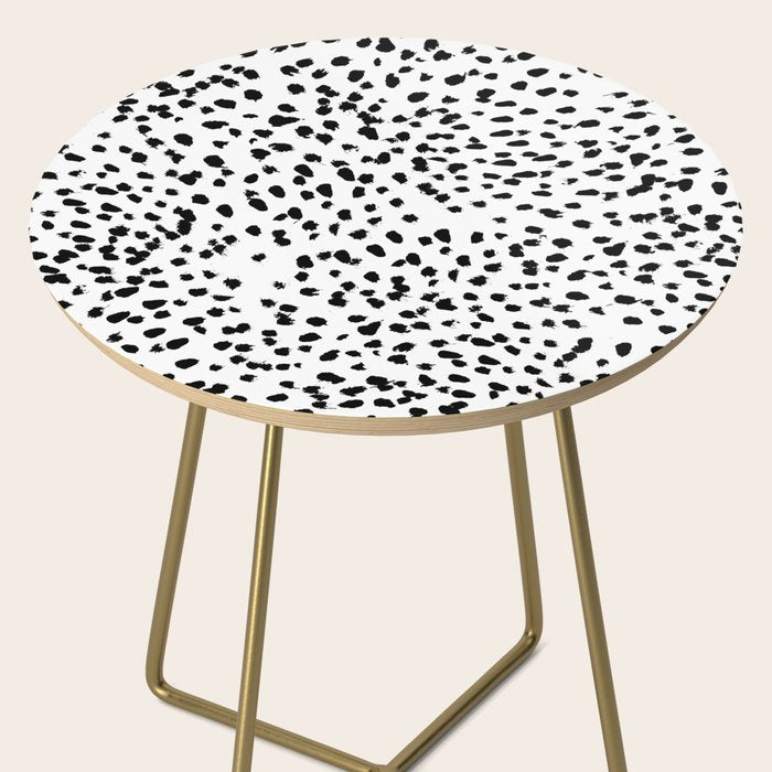 Nadia - Black and White, Animal Print, Dalmatian Spot, Spots, Dots, BW Side Table Gallery Image 2