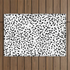 Nadia - Black and White, Animal Print, Dalmatian Spot, Spots, Dots, BW Outdoor Rug Gallery Image 1