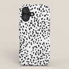 Nadia - Black and White, Animal Print, Dalmatian Spot, Spots, Dots, BW iPhone Case Gallery Image 1