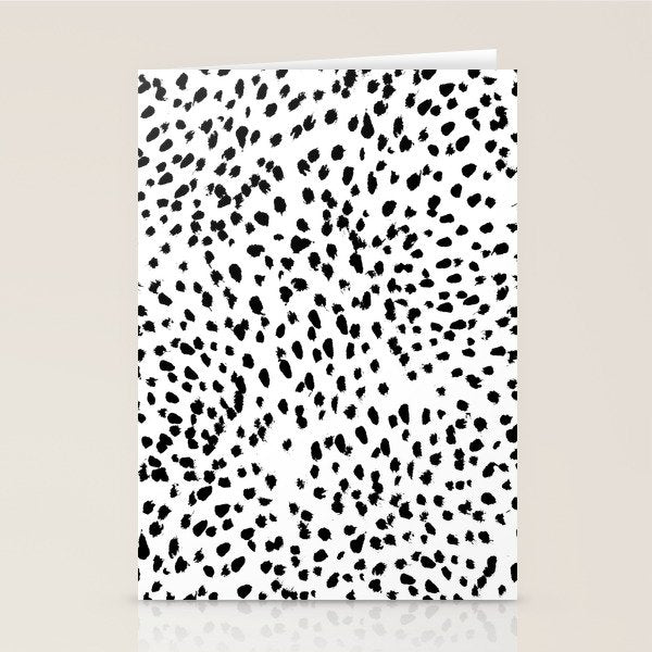 Nadia - Black and White, Animal Print, Dalmatian Spot, Spots, Dots, BW Stationery Card Gallery Image 2