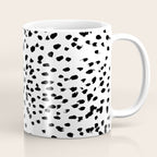 Nadia - Black and White, Animal Print, Dalmatian Spot, Spots, Dots, BW Coffee Mug Gallery Image 1