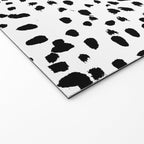 Nadia - Black and White, Animal Print, Dalmatian Spot, Spots, Dots, BW Welcome Mat Gallery Image 2