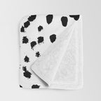 Nadia - Black and White, Animal Print, Dalmatian Spot, Spots, Dots, BW Throw Blanket Gallery Image 3