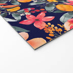 Navy Floral Welcome Mat Gallery Image 2